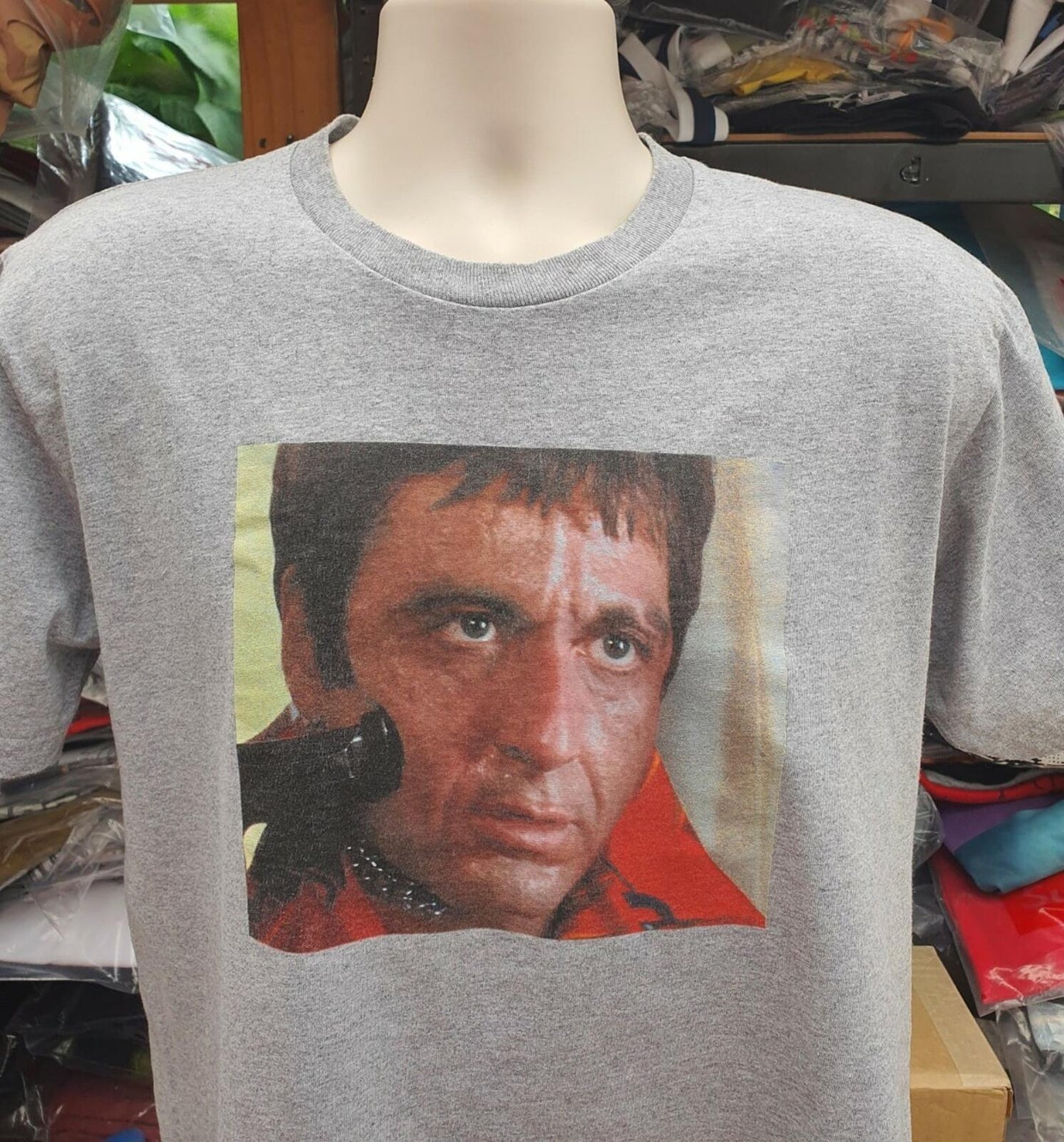 FW17 Supreme x Scarface Shower tee heather grey T-shirt M medium Tony Montana