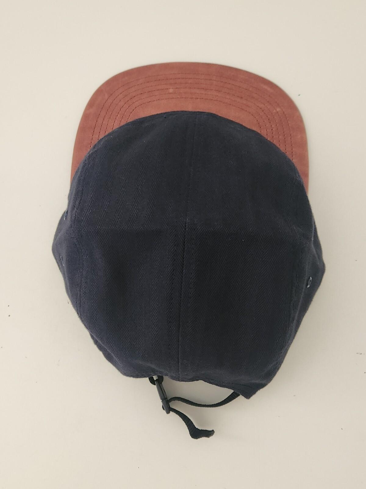 SS12 Supreme Herringbone Leather Camp Cap Navy Hut Vintage Sehr Selten 2012