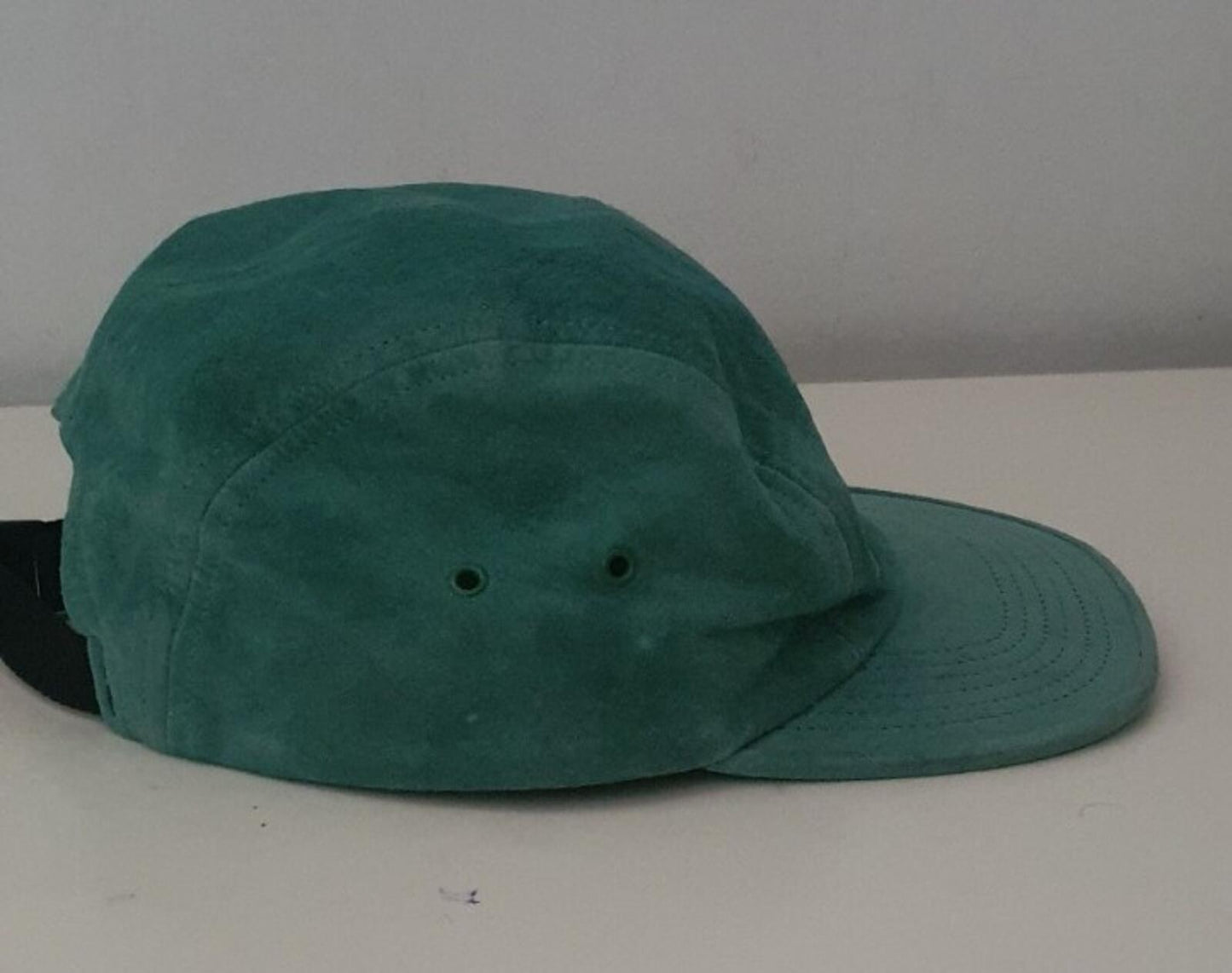 SS17 Supreme Suede Camp Cap Light Green Leather Hat Box Logo