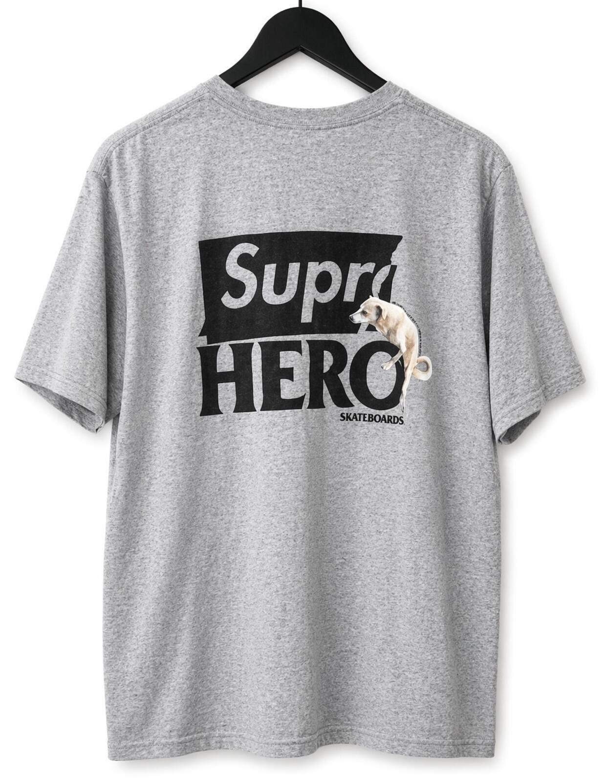 SS22 Supreme x Antihero Dog T-Shirt Melange-Grau Größe L