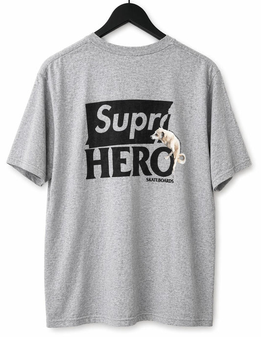 Camiseta SS22 Supreme x Antihero Dog Gris Jaspeado Talla L