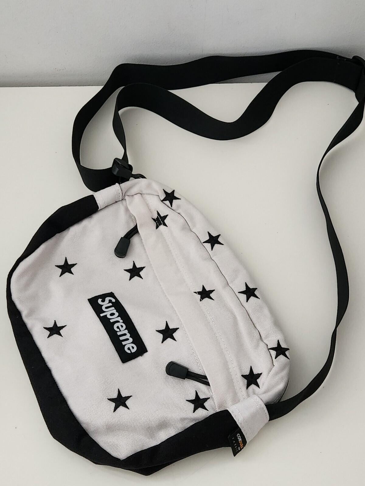 FW13 Supreme Embroidered Stars Shoulder Bag White