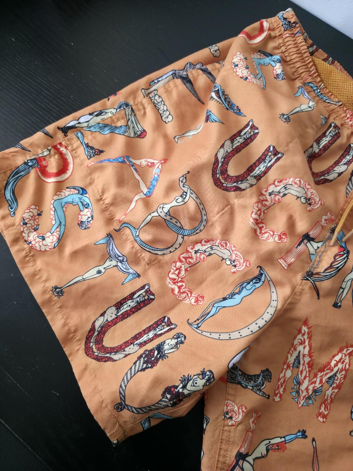 SS18 Supreme Alphabet Water Short Peach M Original artwork by Erte. ©Sevenarts