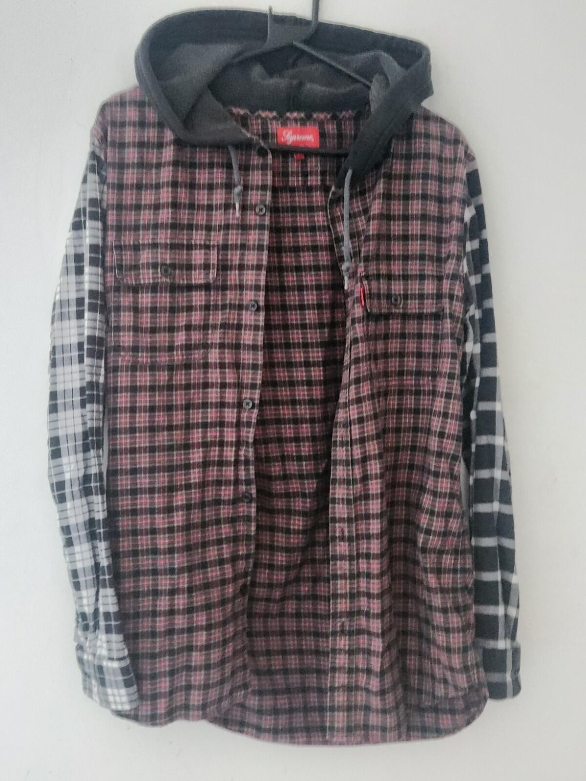 SS14 Supreme Hooded Flannel Shirt Rare Vintage 2014 Size M Medium