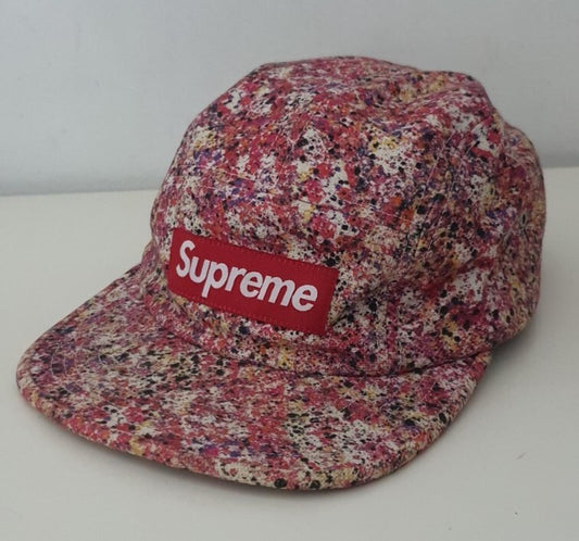SS13 Supreme x Liberty Art Fabrics Splatter Camp Cap caja de logo vintage Sombrero Raro