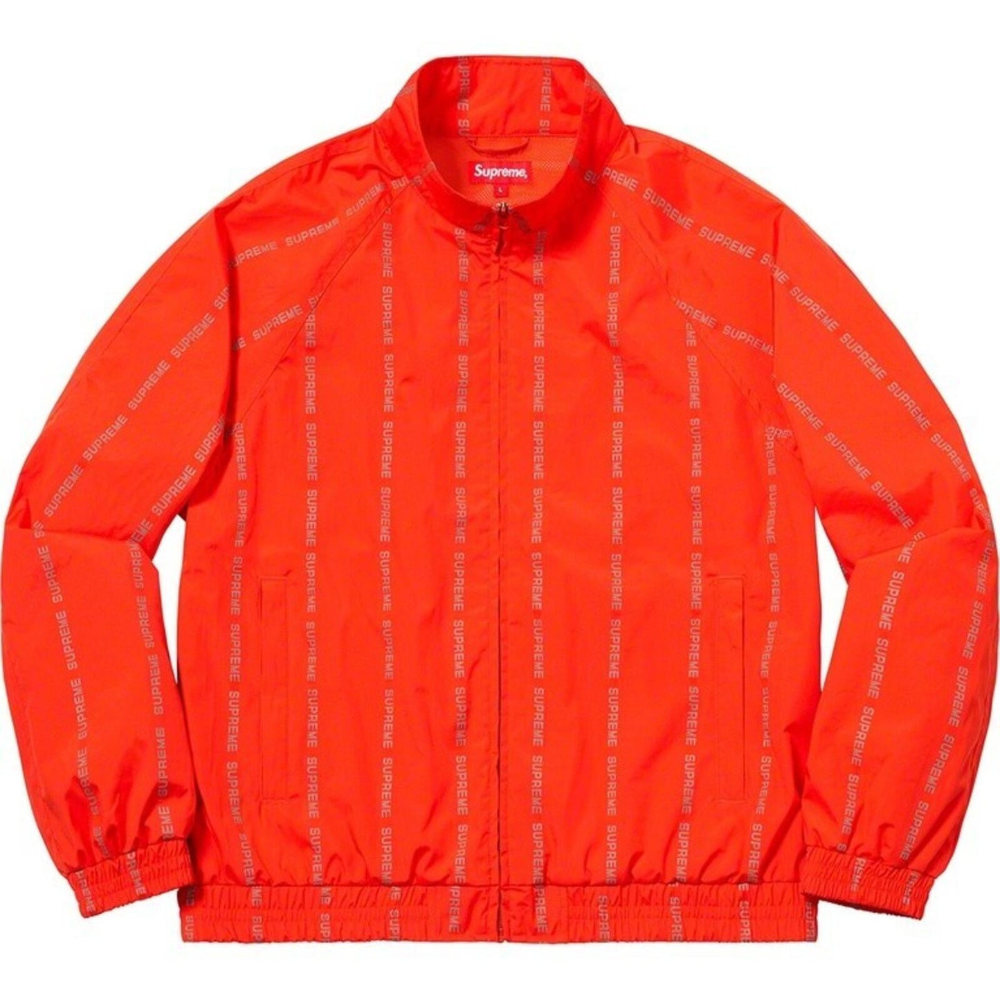 FW18 Supreme Reflective Text Track Jacket Naranja Talla S Resistente al agua