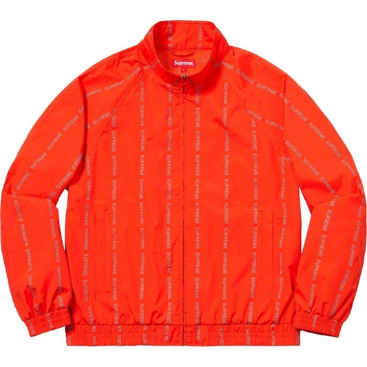FW18 Supreme Reflective Text Track Jacket Naranja Talla S Resistente al agua