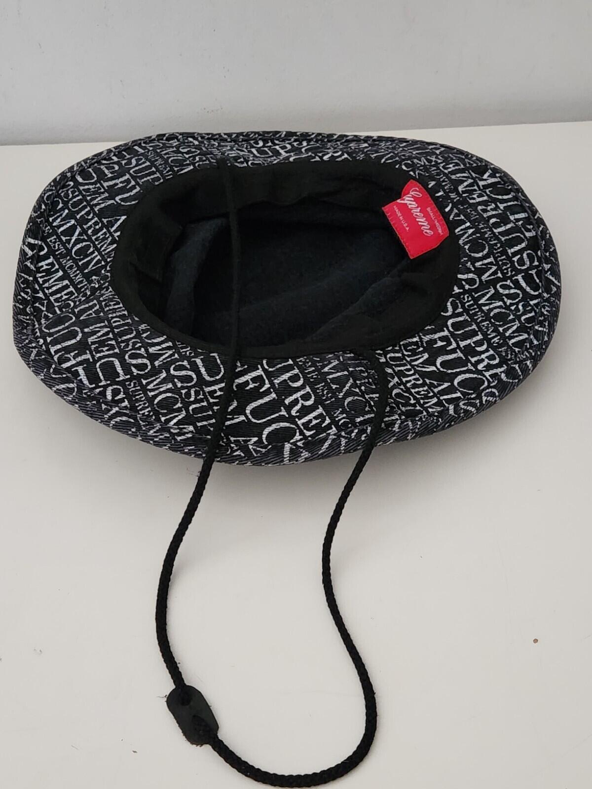 FW15 Supreme F UCK 'EM ALL boonie size S/M black bucket hat small medium Crusher