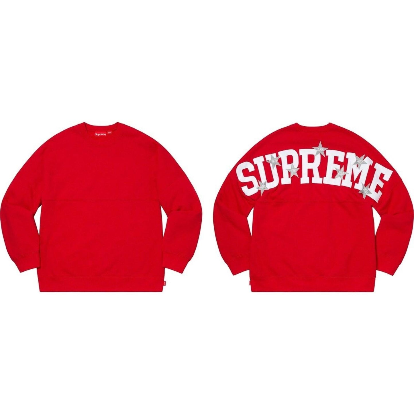 SS20 Supreme Stars Crewneck Red Jumper Size M Medium Sweatshirt Embroidered New