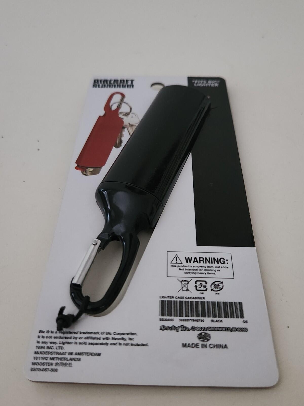 SS22 Supreme Lighter Case Carabiner Accessory Black Aluminum Keychain Keyring