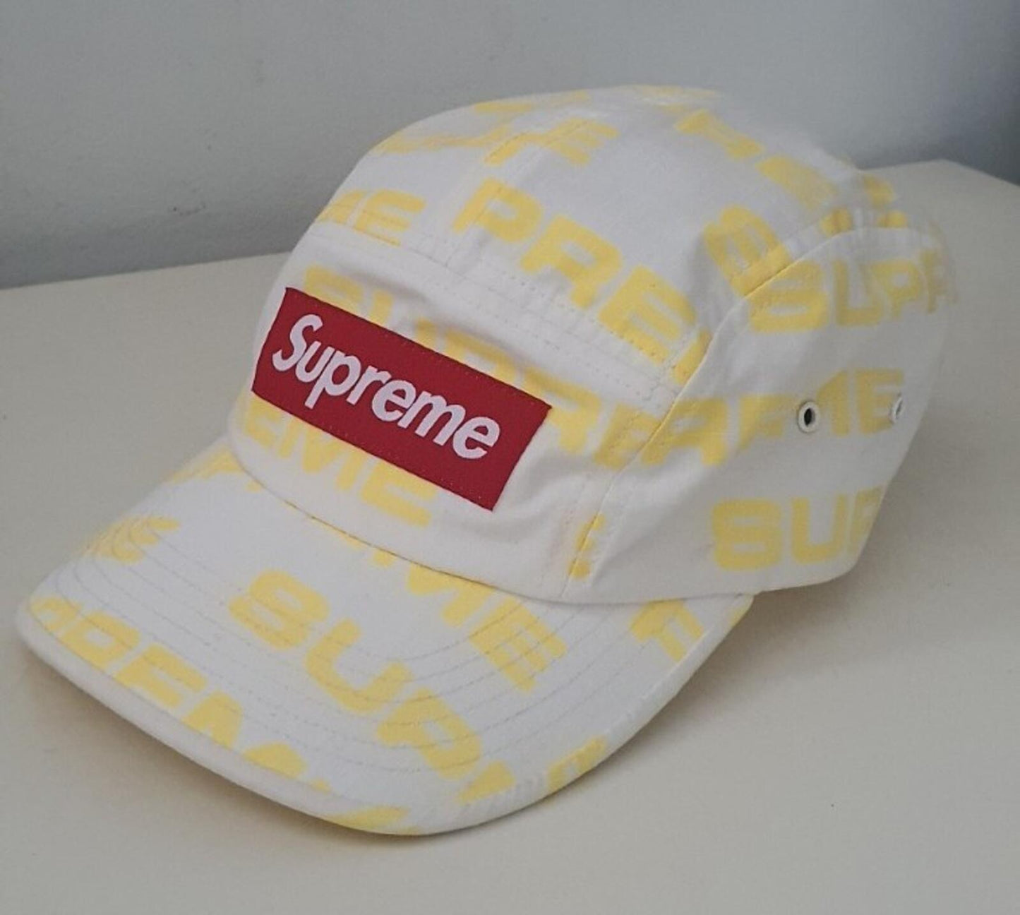 FW20 Supreme Reactive Print Camp Cap White
