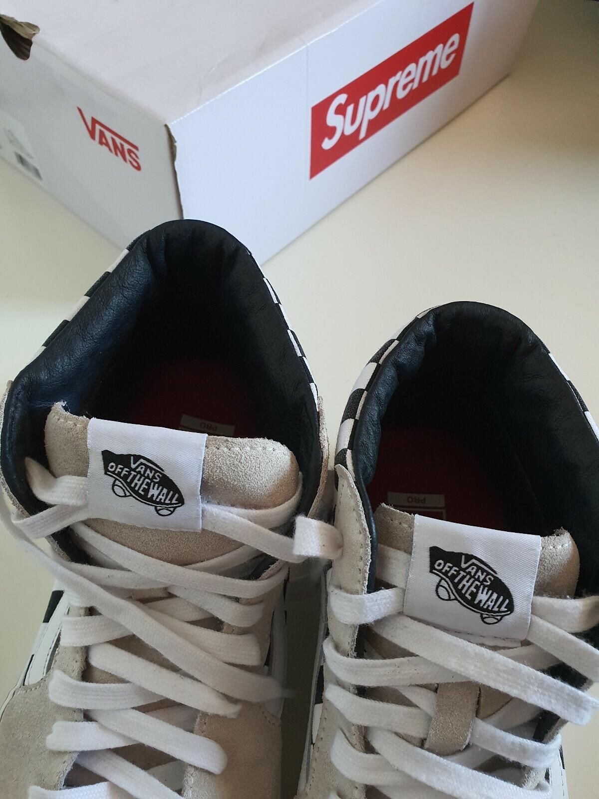 FW19 Supreme x Vans F*ck The World Sk8-Hi Pro UK 9 US 10 EUR 43 White Trainers