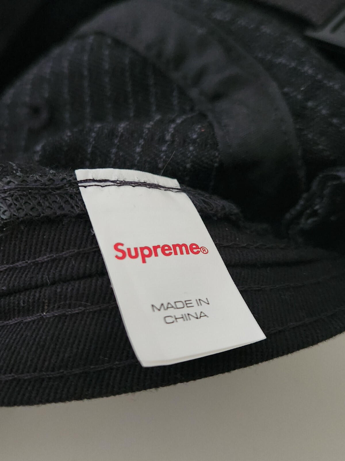 SS22 Supreme Denim Ripstop Camp Cap Black Hat Flap Patch Pocket