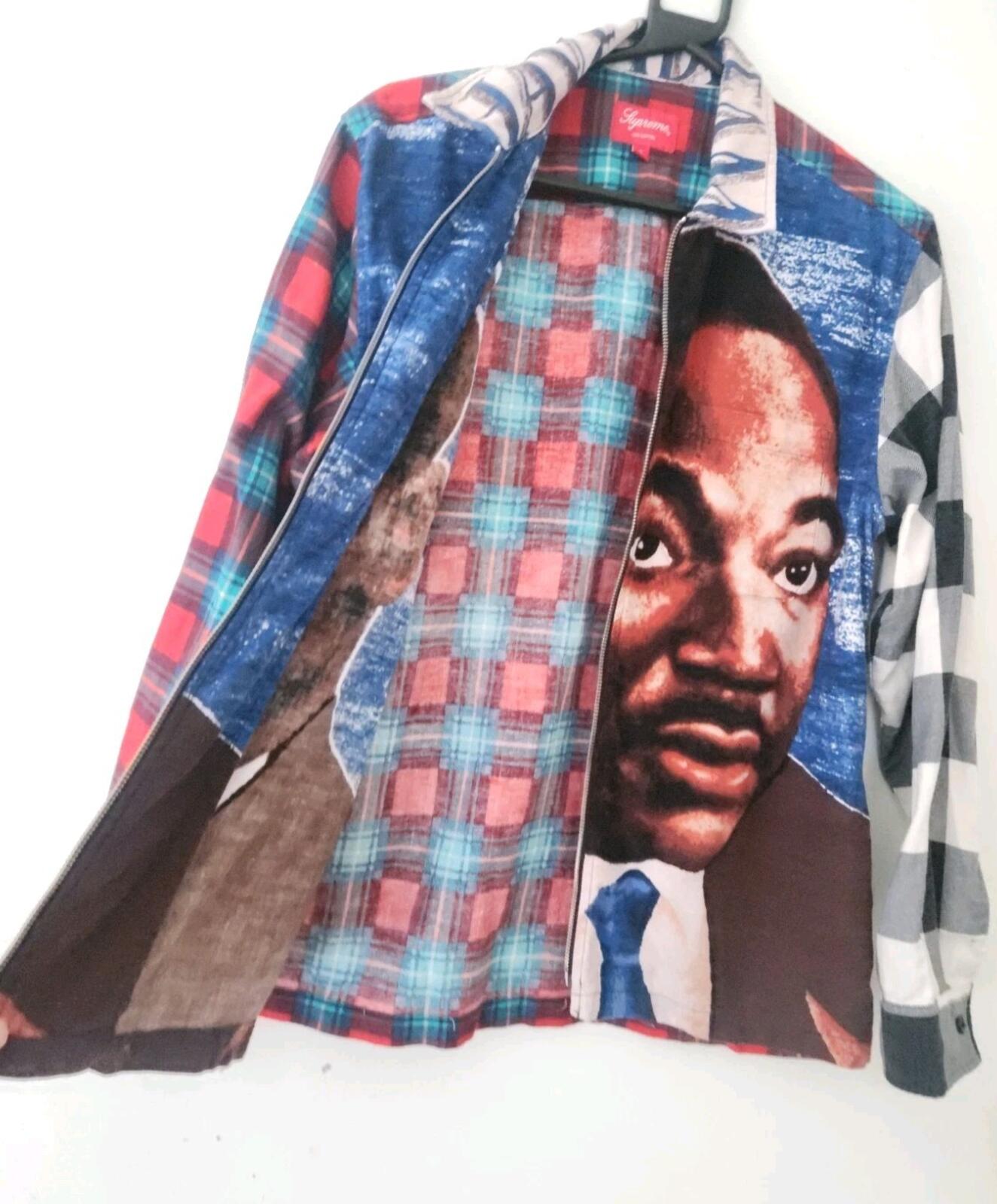 SS18 Supreme Camisa de Franela con Cremallera MLK Talla S Pequeña con Cremallera Martin Luther King Dream