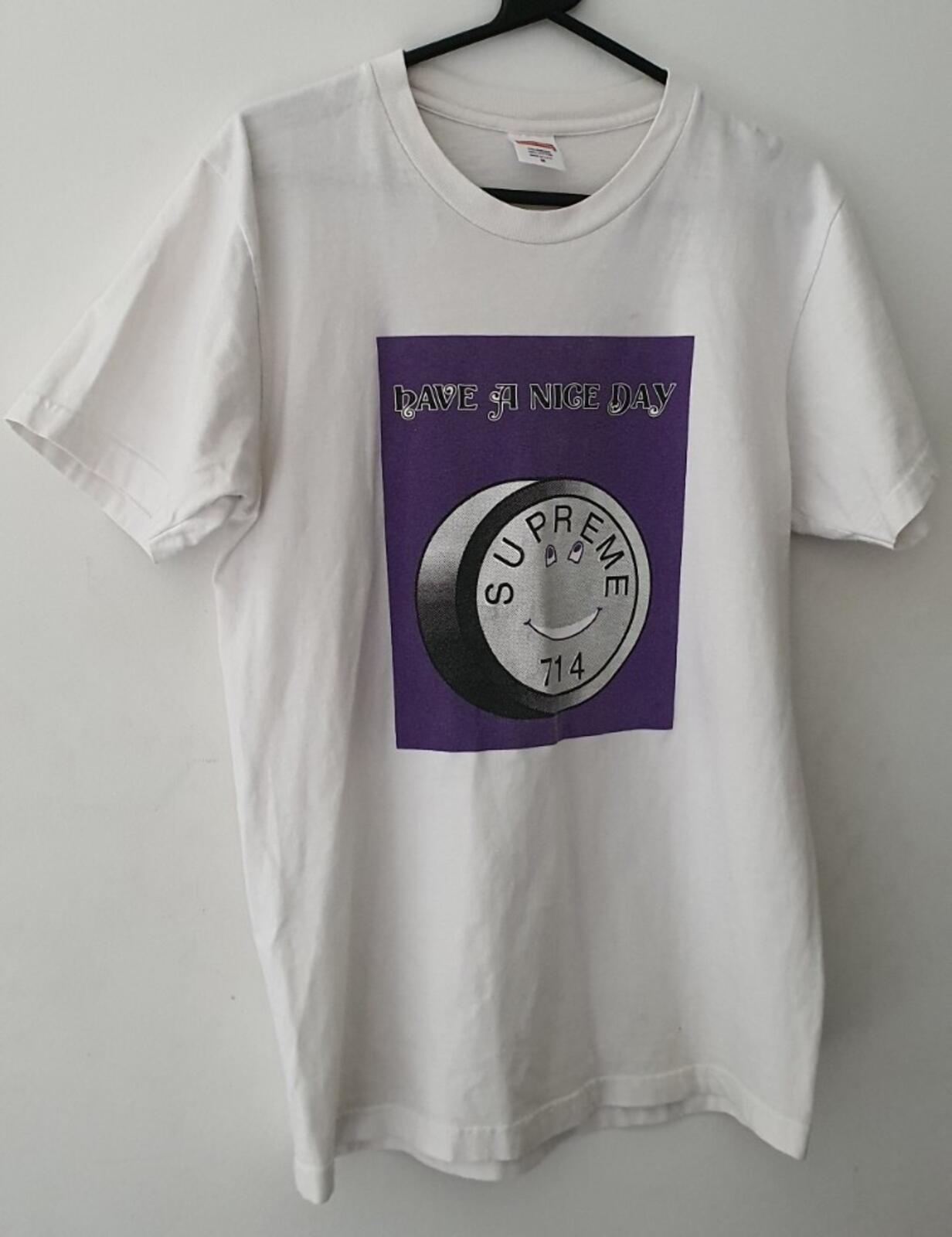 SS14 Supreme Lude tee size M medium white T-shirt Have a nice day pill Vintage