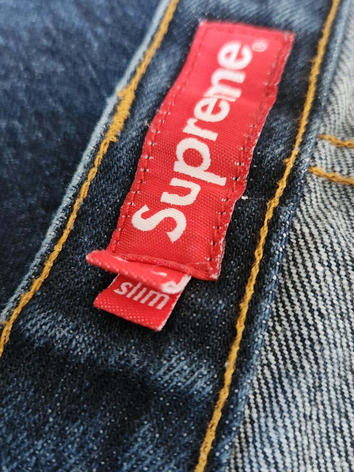 Supreme Denim Slim jeans size 34 W34 L32 made in U.S.A Blue Trousers