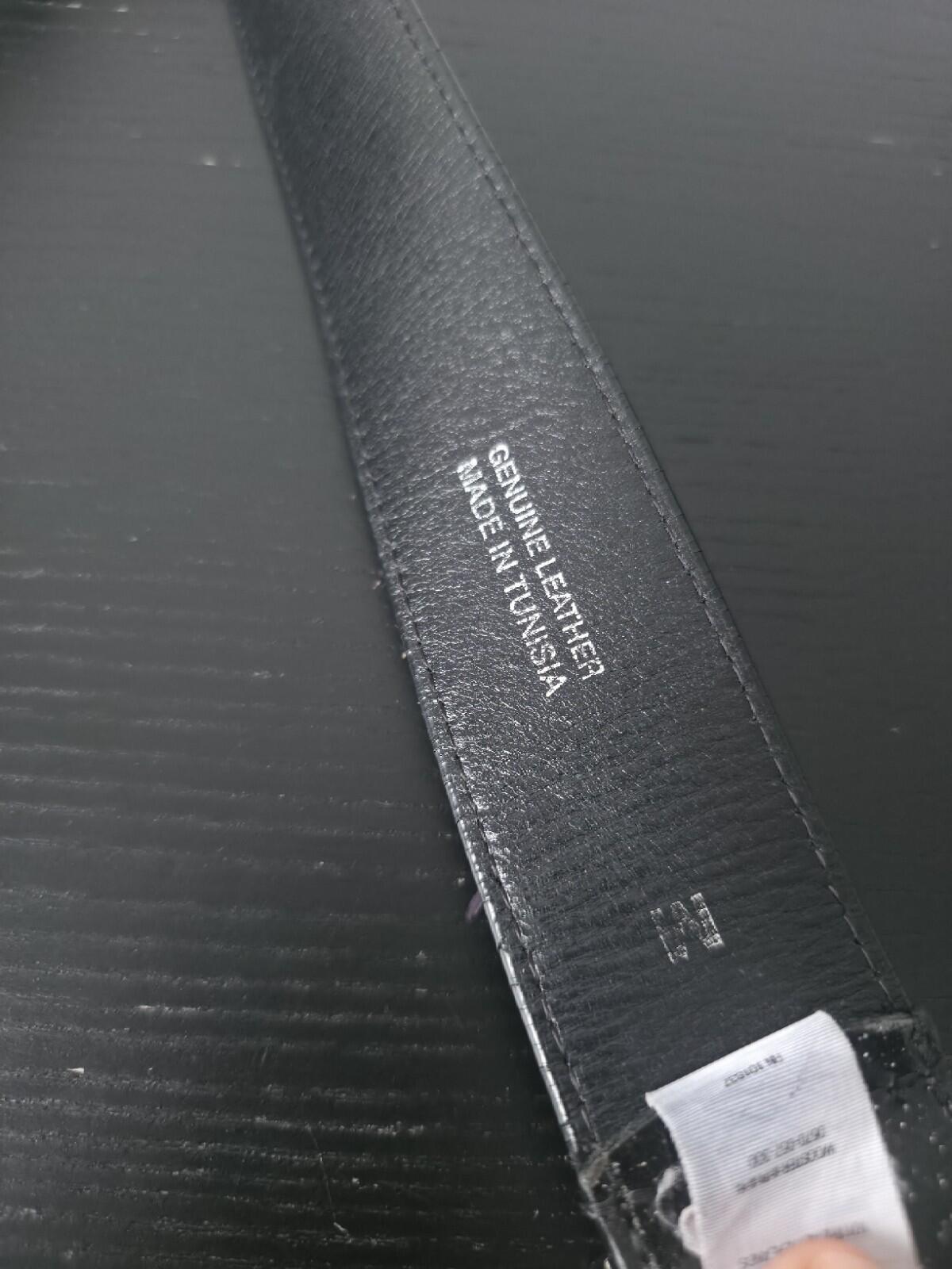 FW22 Supreme Glitter Vinyl Ranger Gürtel Schwarzes Leder Größe M