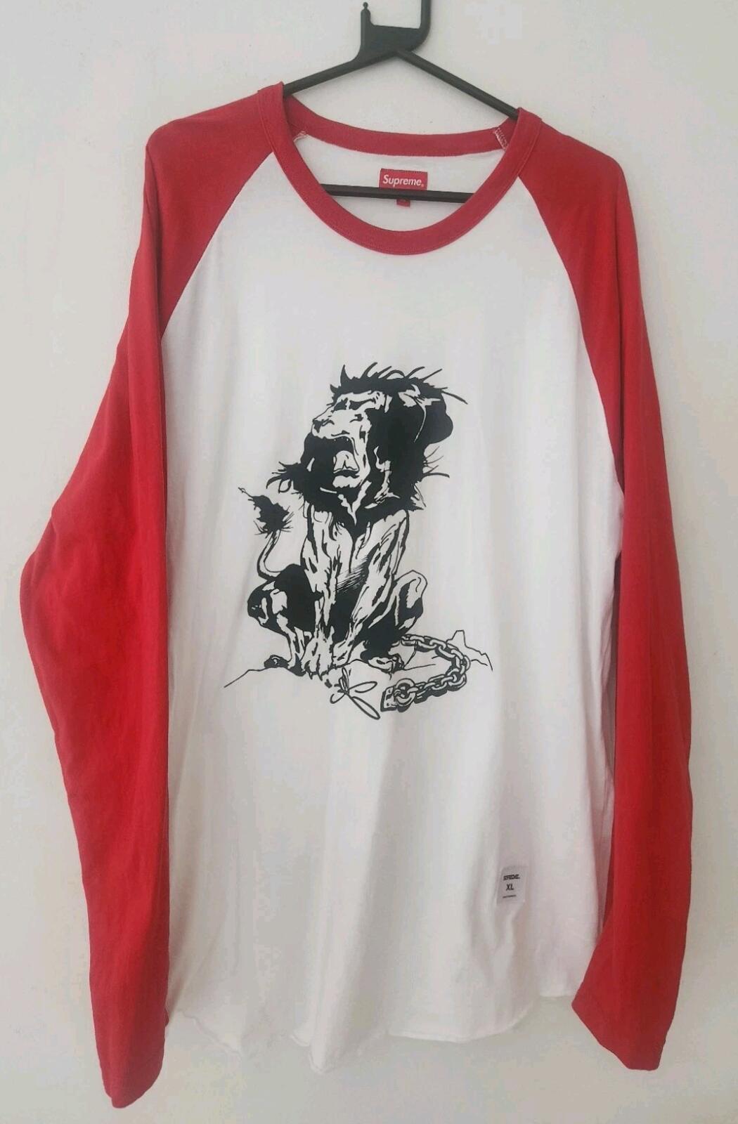 SS18 Supreme Lion Raglan Baseball Top XL Tee