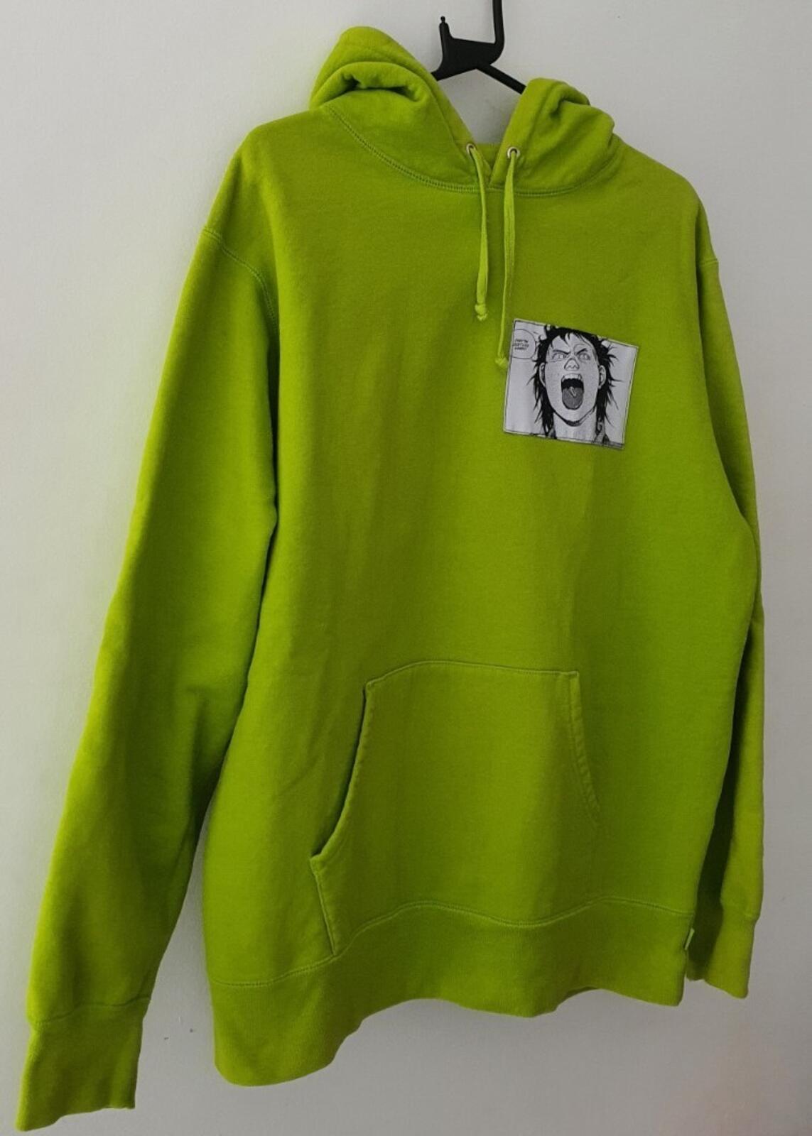 FW17 Supreme x Akira Patches hooded sweatshirt size L large lime hoodie Anime