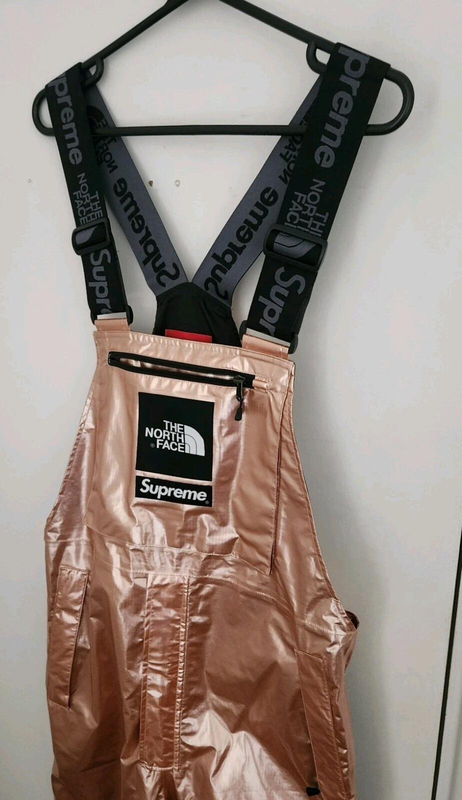 SS18 Supreme The North Face Metallic Mountain Bib Pants Salopettes Snow Pant TNF