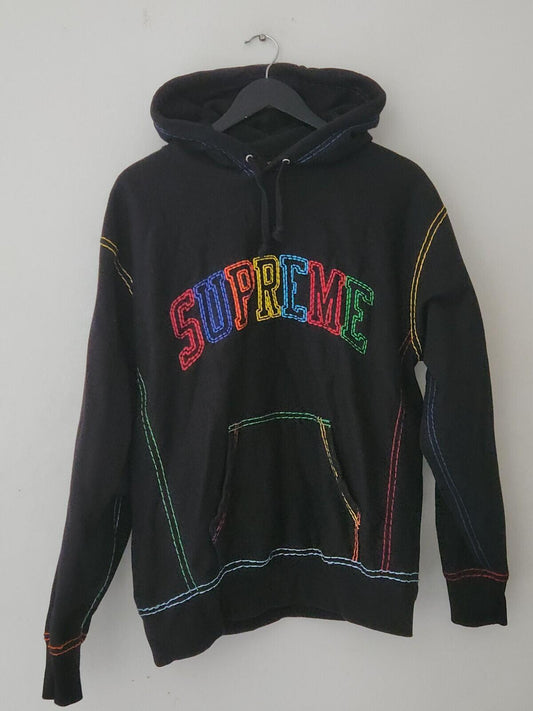 FW20 Supreme Big Stitch hooded sweatshirt size M Medium hoodie Black