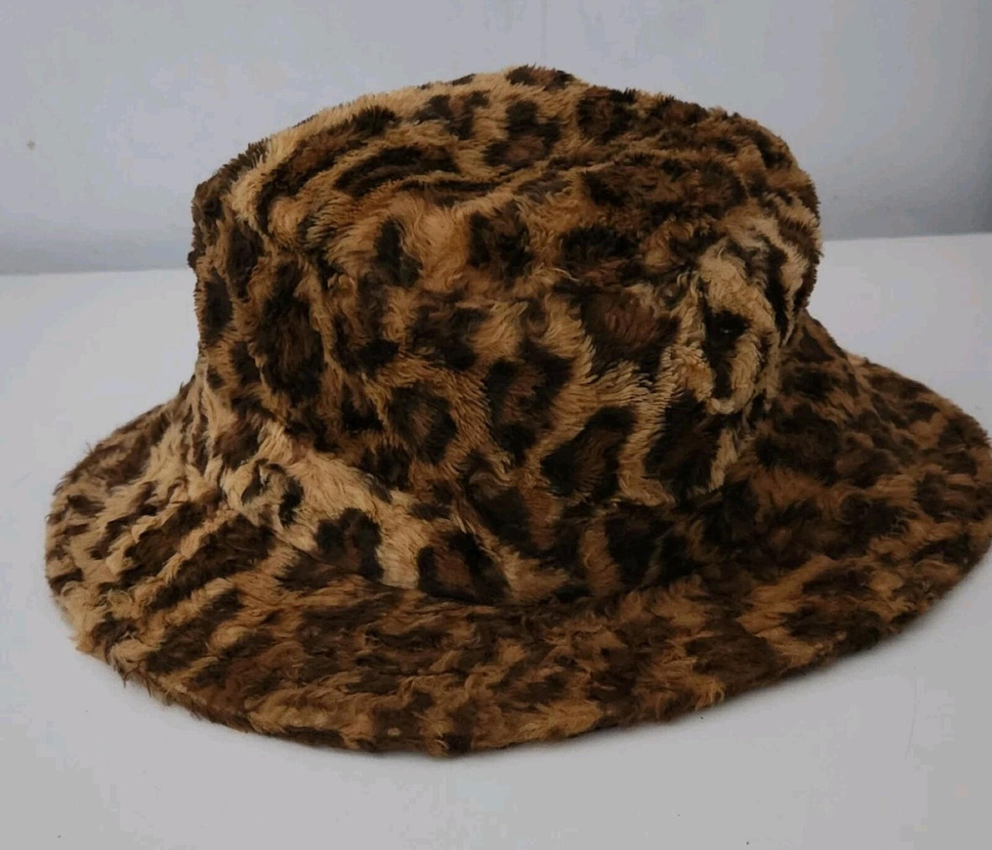 SS14 Supreme Fur Crusher M / L bucket hat Leopard Vintage 2014 Animal Print