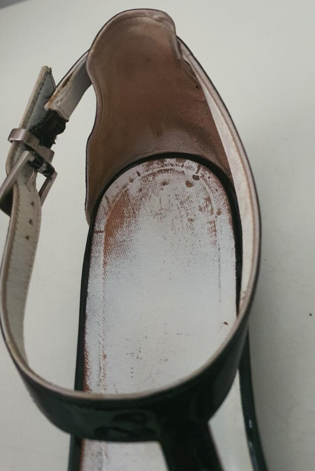 SALVATORE FERRAGAMO 7.5 B UK 5 EU 38 WOMENS BLACK SANDALS Slim Made in Italy