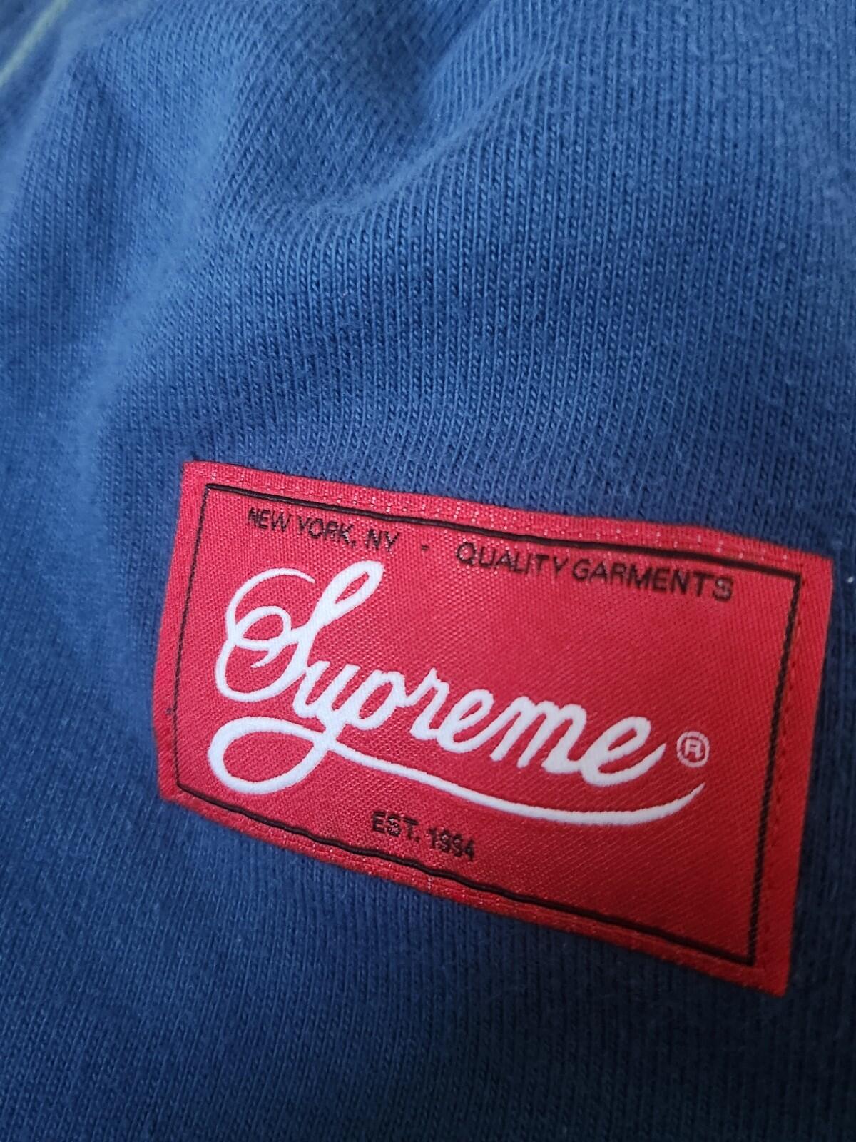 FW18 Supreme Color Blocked Baseball Top tee T-shirt M medium Blue Black Green