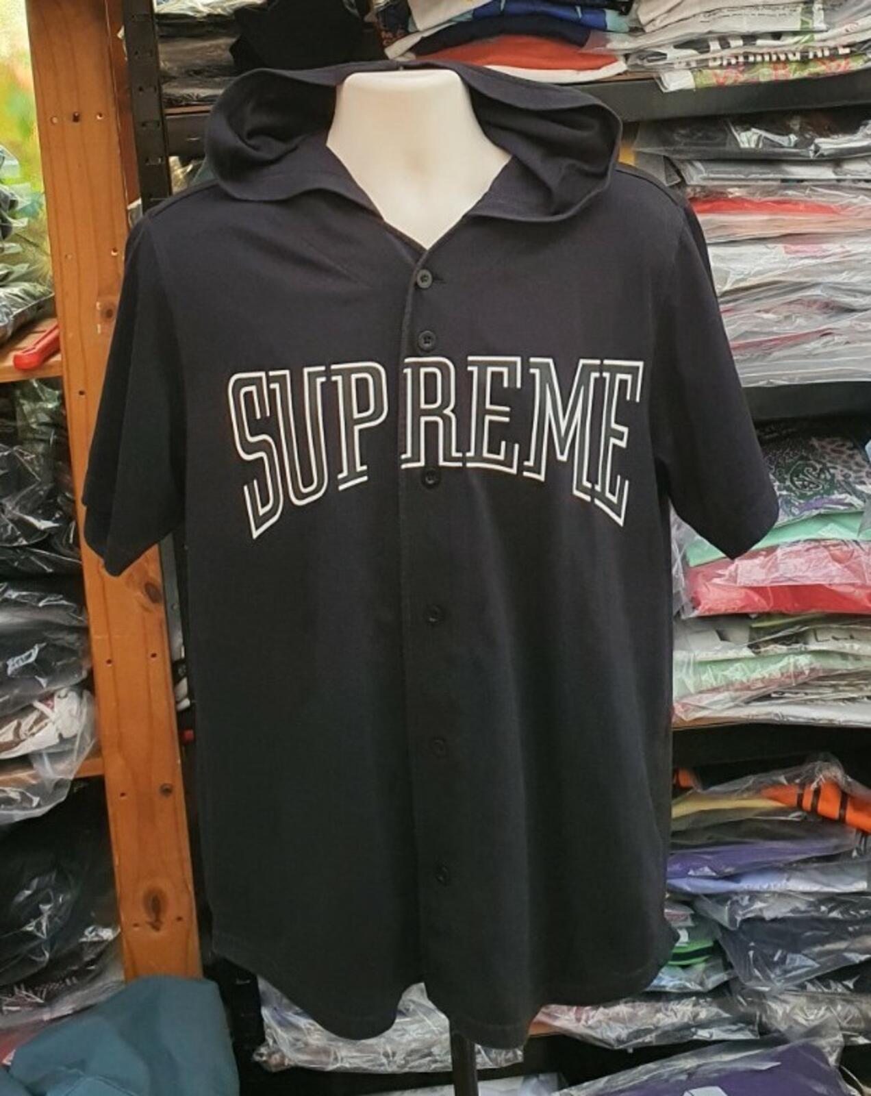 Sudadera con capucha de béisbol Supreme SS16 negra talla M