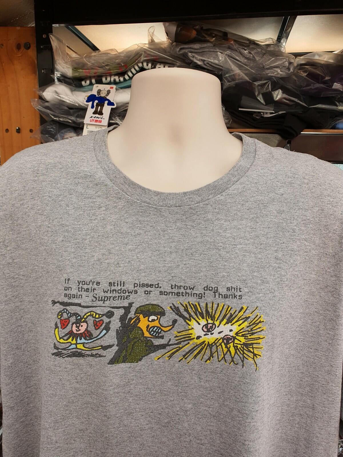 FW17 Supreme Dog Shi* graues T-Shirt Größe XL