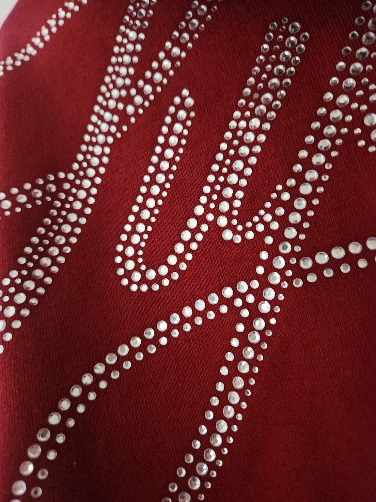 FW19 Supreme Rhinestone Script hooded sweatshirt size M medium hoodie cardinal