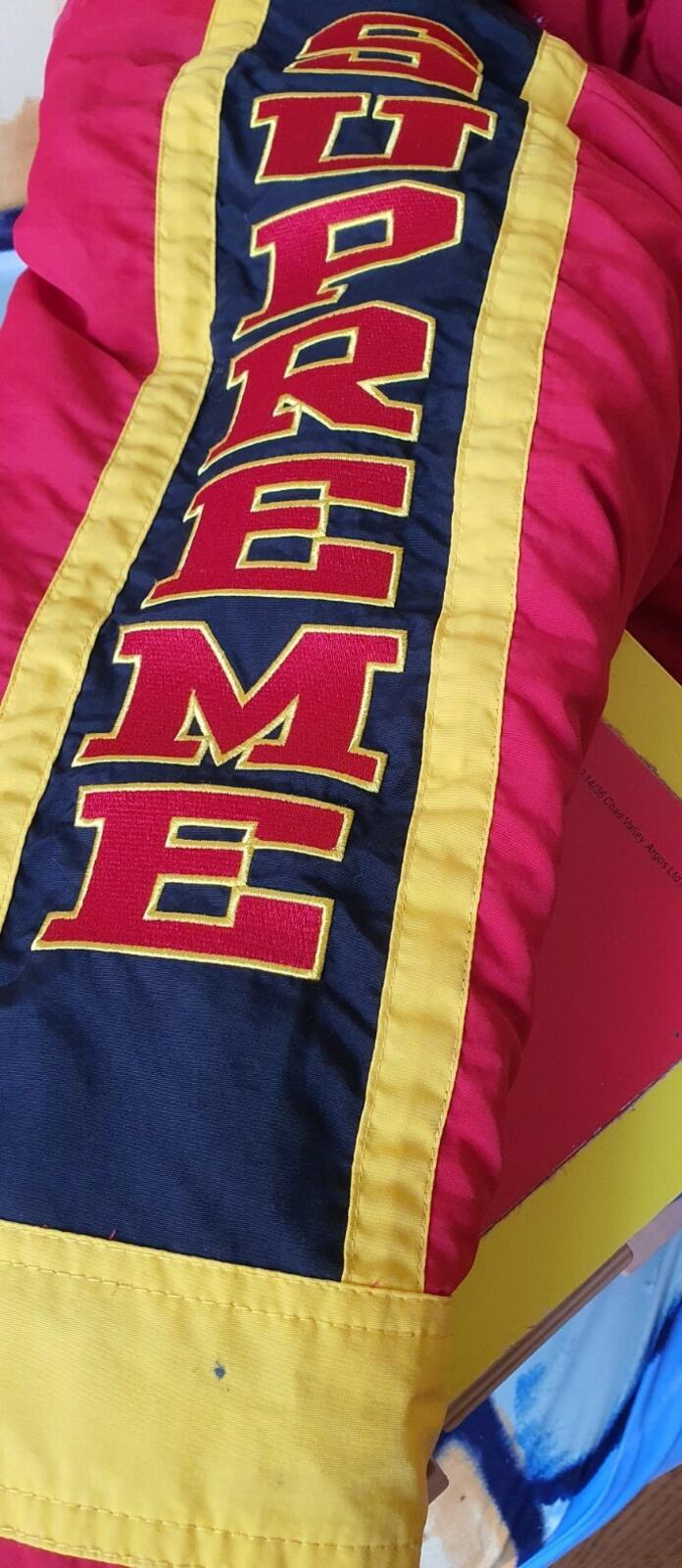 FW18 Supreme Sleeve Logo Sideline Parka Roja Talla S