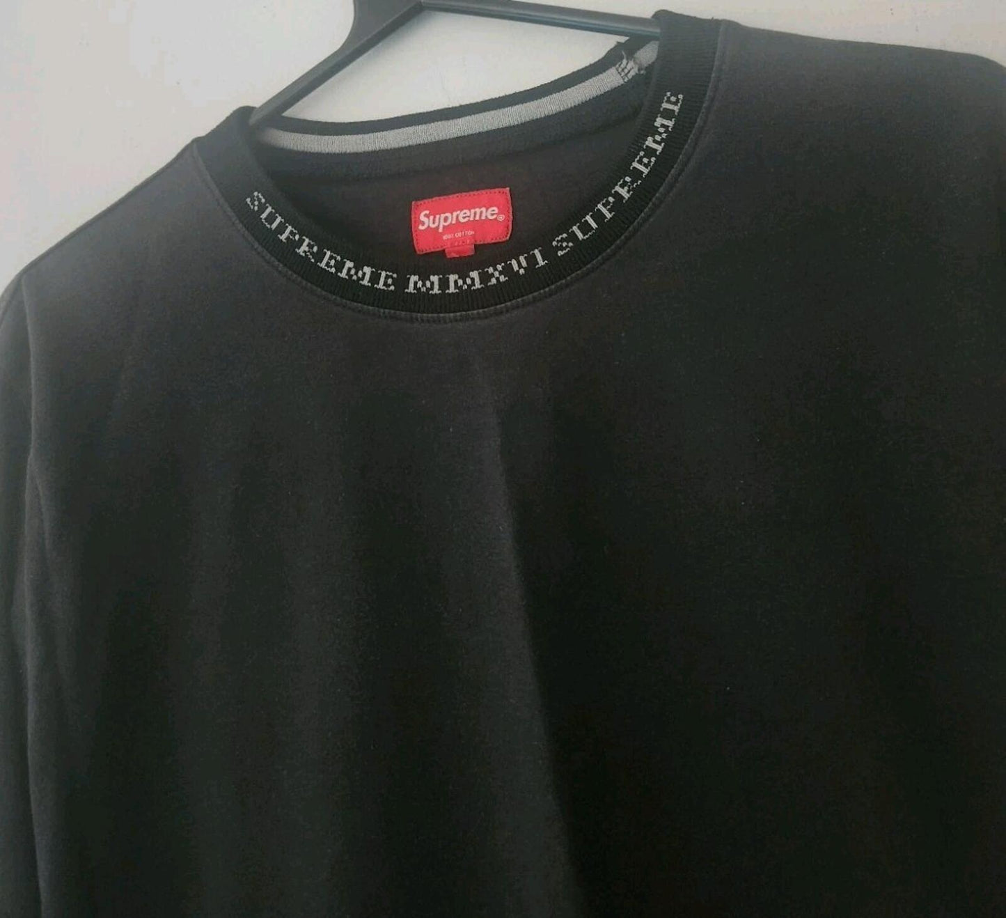 FW16 Supreme Rib Logo Athletic Top Blac Tee Size L