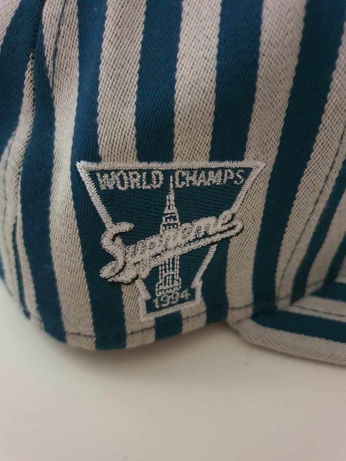 FW13 Supreme New Era 59Fifty Striped Box Logo hat cap 7 3/8 John White and Son