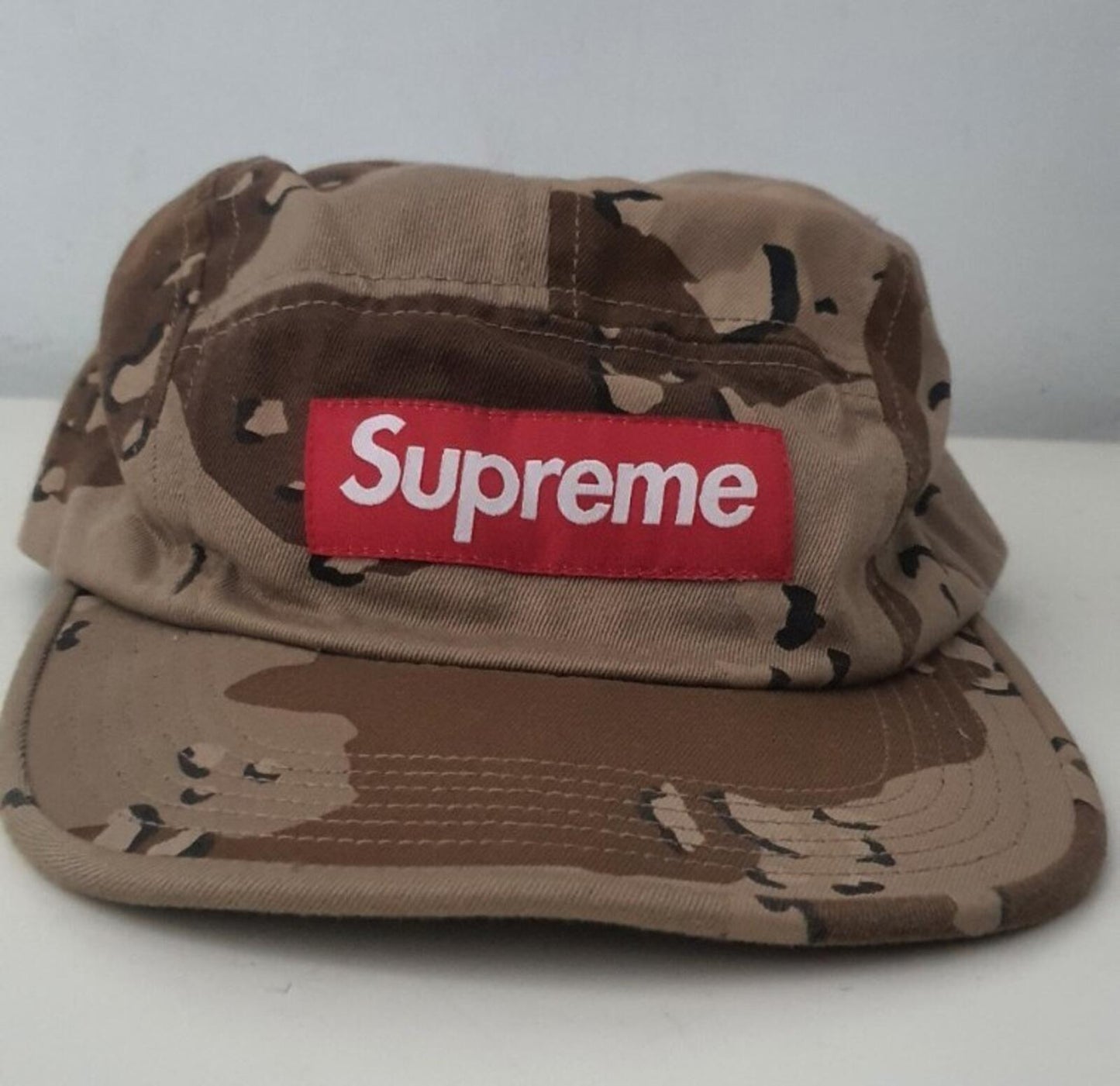 FW17 Supreme Washed Chino Twill Camp Cap Desert Camo