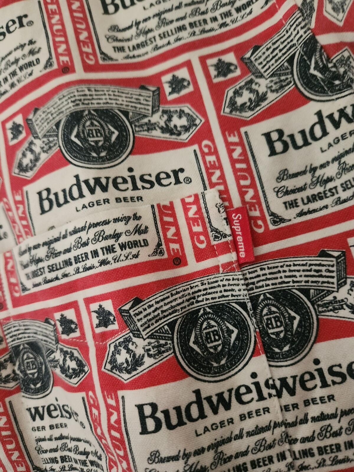 SS09 Supreme x Budweiser Shirt L Large vintage 2009 very rare beer design