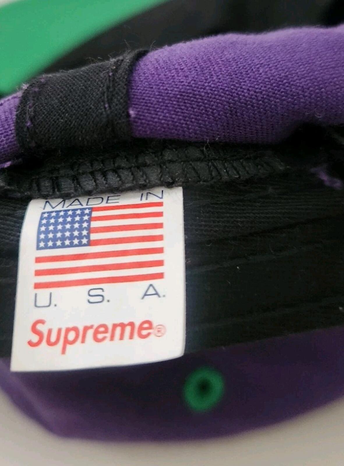SS16 Supreme 2-Tone Washed S Logo 6-panel Cap Purple Green