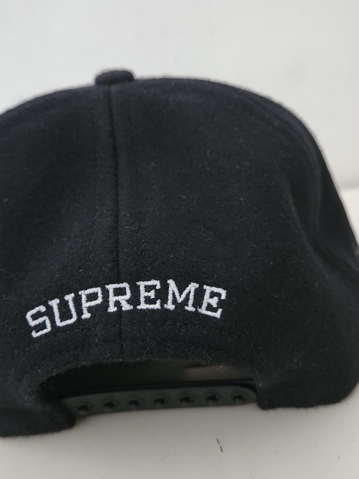 FW12 Supreme F uck B itches Get Money Wool 5-panel Leather Cap Black Hat FBGM