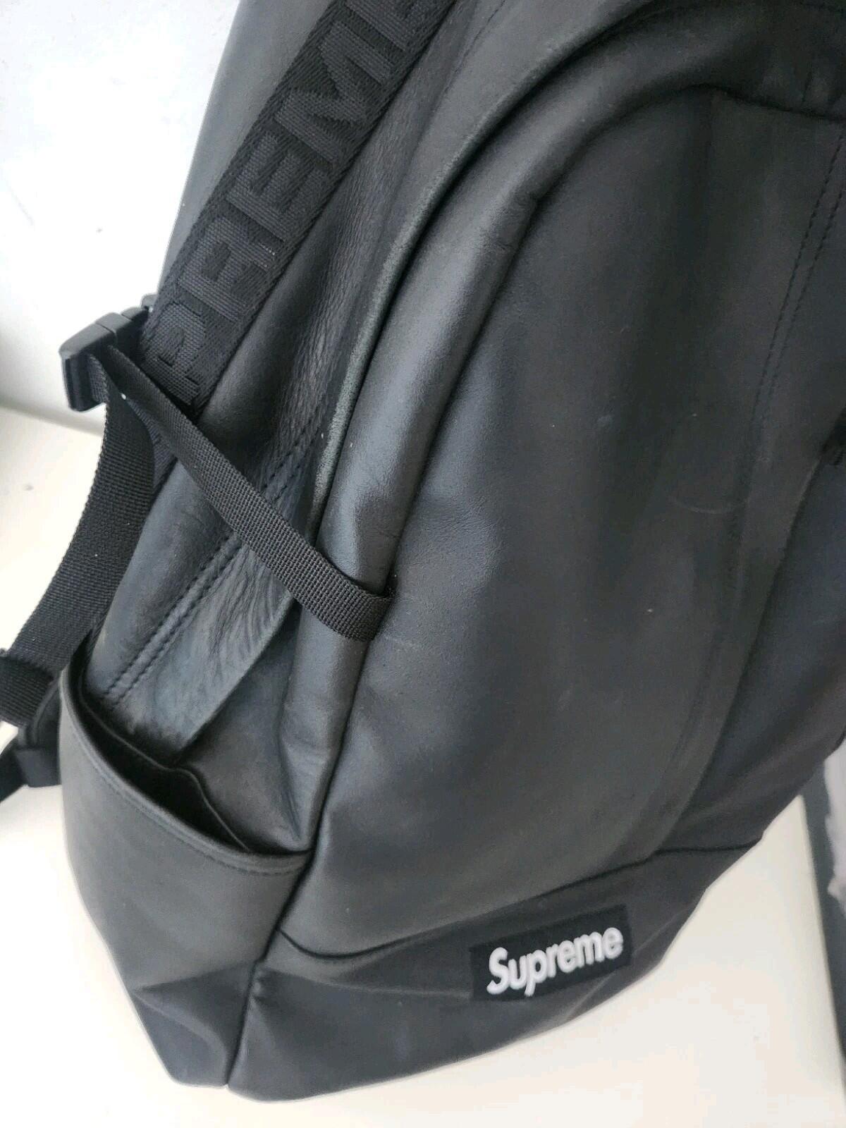FW23 Supreme Leather Backpack Black