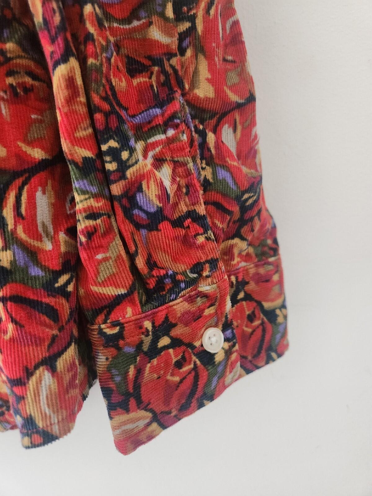 FW18 Supreme Roses Corduroy Shirt Size L Large Button Up Long Sleeve Floral