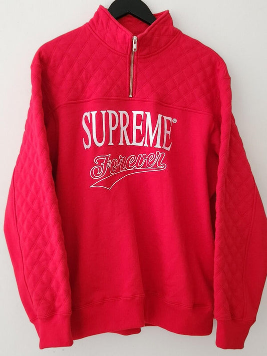 SS19 Supreme Forever Half Zip Sweatshirt red Crewneck size M medium Jumper
