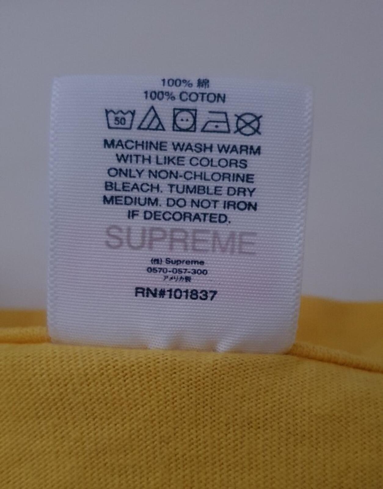 FW22 Supreme Tradition Tee Yellow Size S
