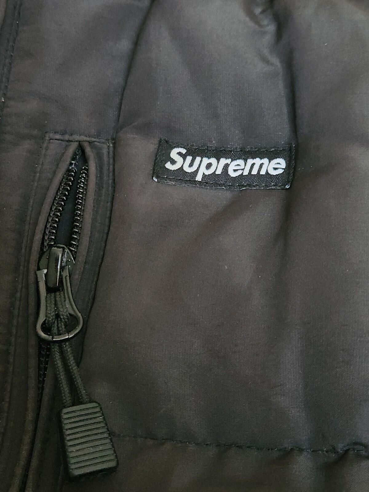 FW14 Supreme Iridescent puffy vest XL Black Gilet 2014 Vintage Puffer Duck Goose