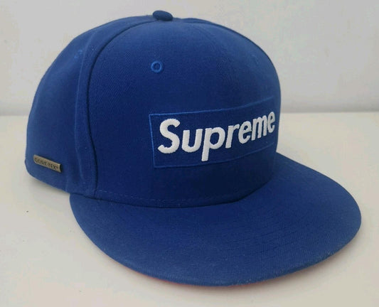 FW13 Supreme GORE-TEX Box Logo New Era Blau Rot Hut Wasserdichte Kappe 7 3/8 Vintage