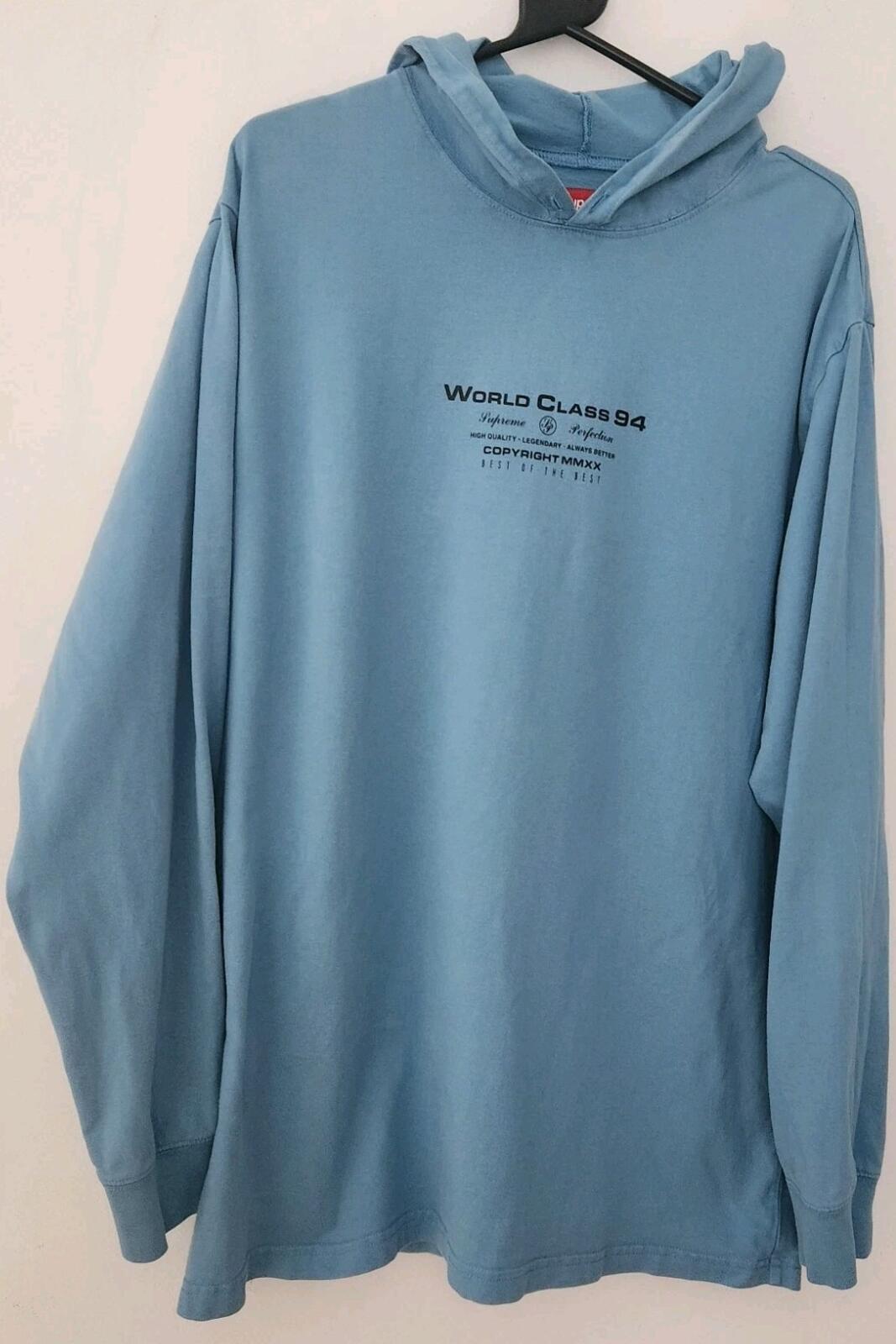 FW20 Supreme Best Of The Best Hooded L/S Top Size XL Slate Hoodie