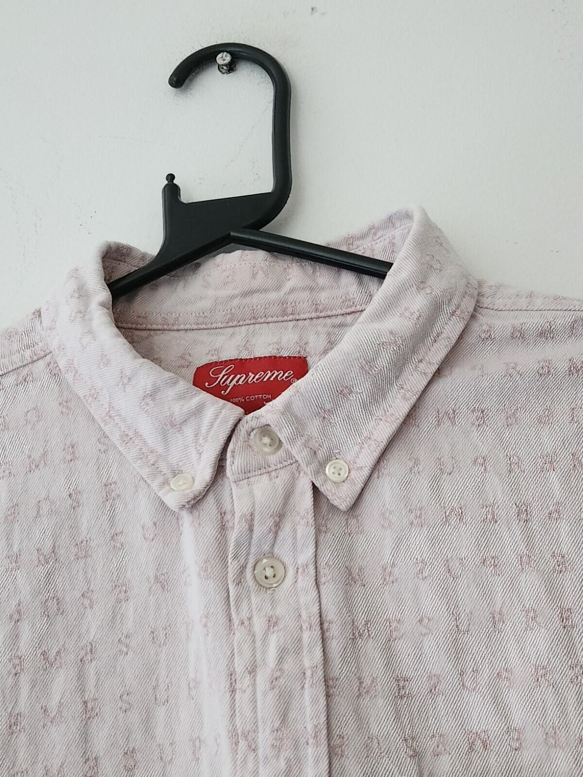 SS20 Supreme Stripe Logo Jacquard denim long sleeve L/S shirt L large