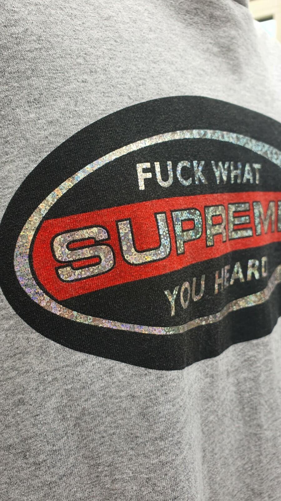 FW16 Supreme F UCK WHAT YOU HEARD L/S tee grey Long sleeve M medium T-shirt