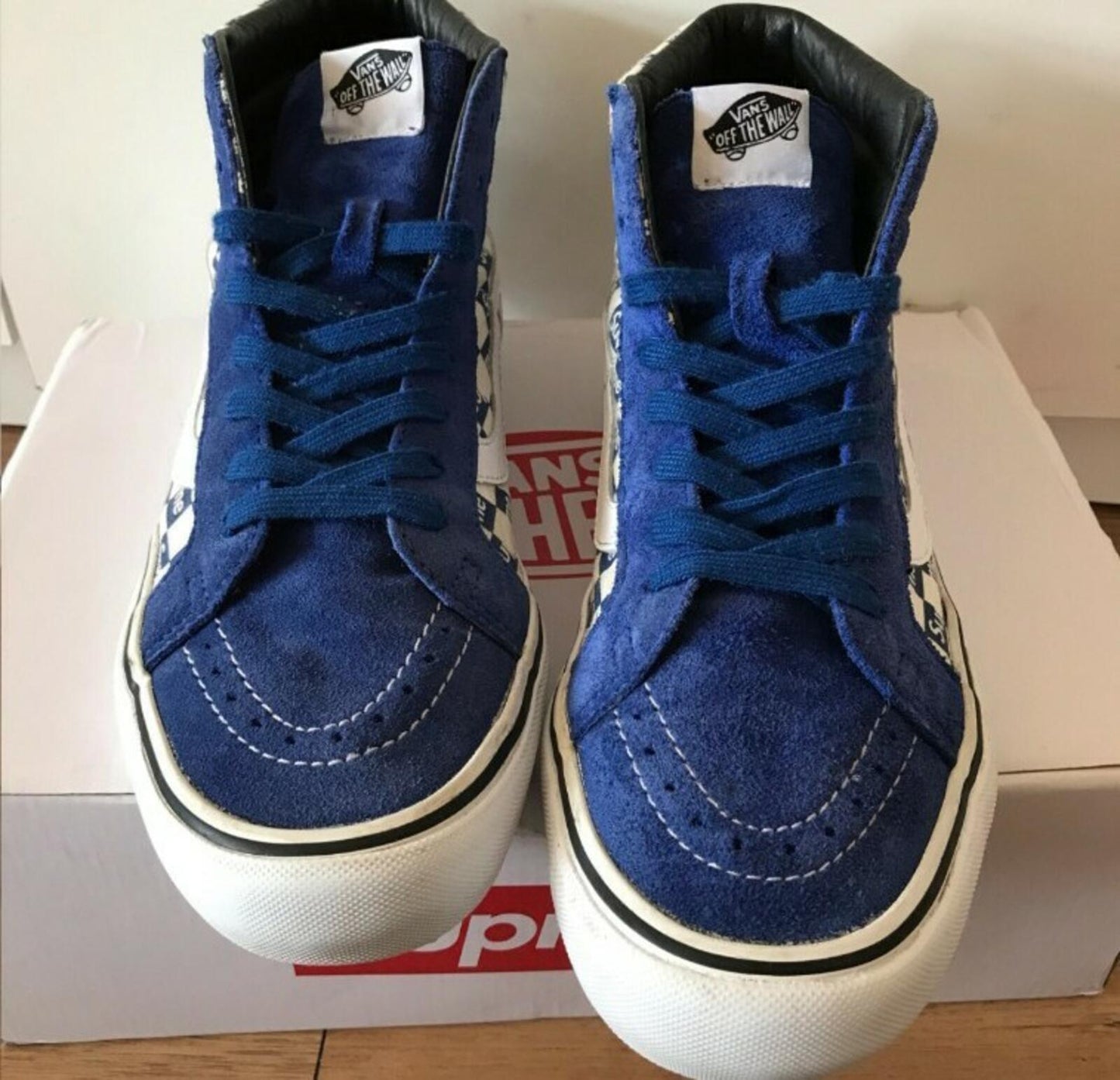 FW16 Supreme Vans Checker Logo Sk8-Hi Reissue EU 42.5 US 9.5 UK 8.5 Trainers