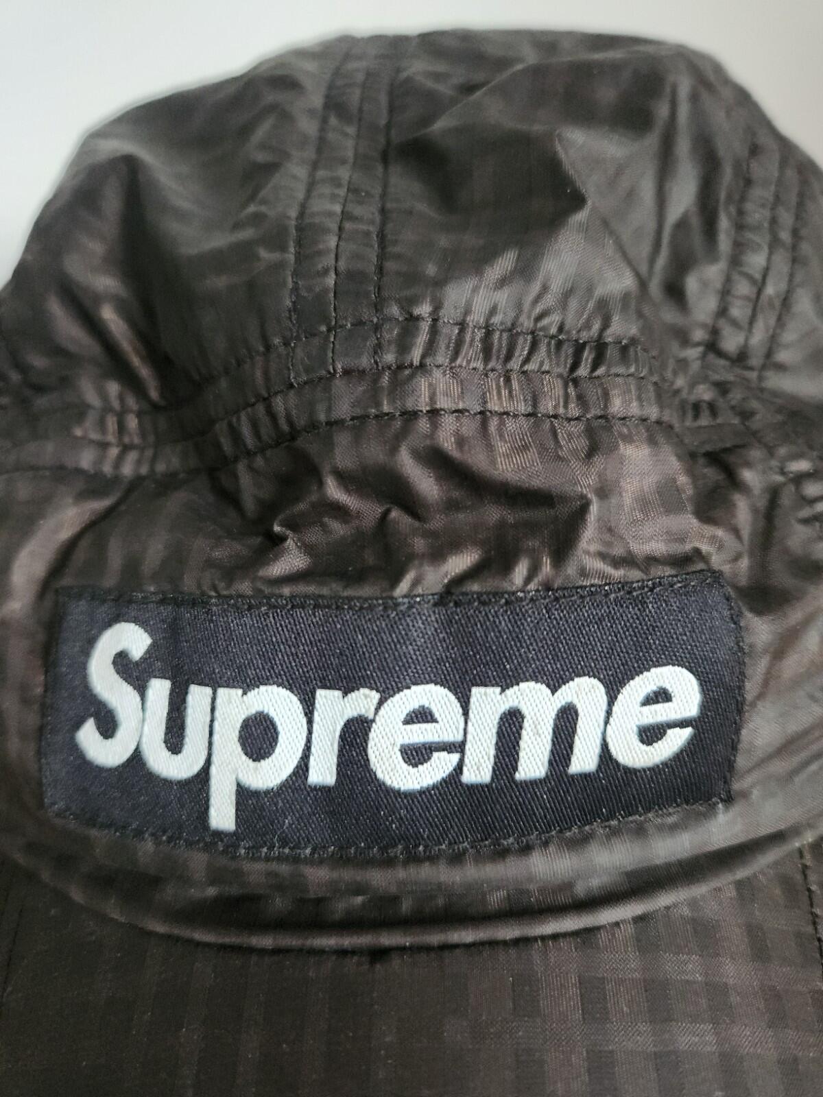 SS21 Supreme Metallic Check Camp Cap Black