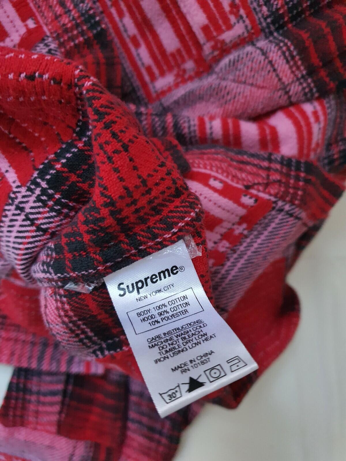 HW20 Supreme Kapuzen-Schatten-Karohemd Größe L groß Rot